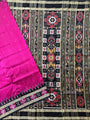 Pink and Black Pure Silk Handloom Khandua Patta Saree With Pasapalli Border