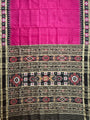 Pink and Black Pure Silk Handloom Khandua Patta Saree With Pasapalli Border