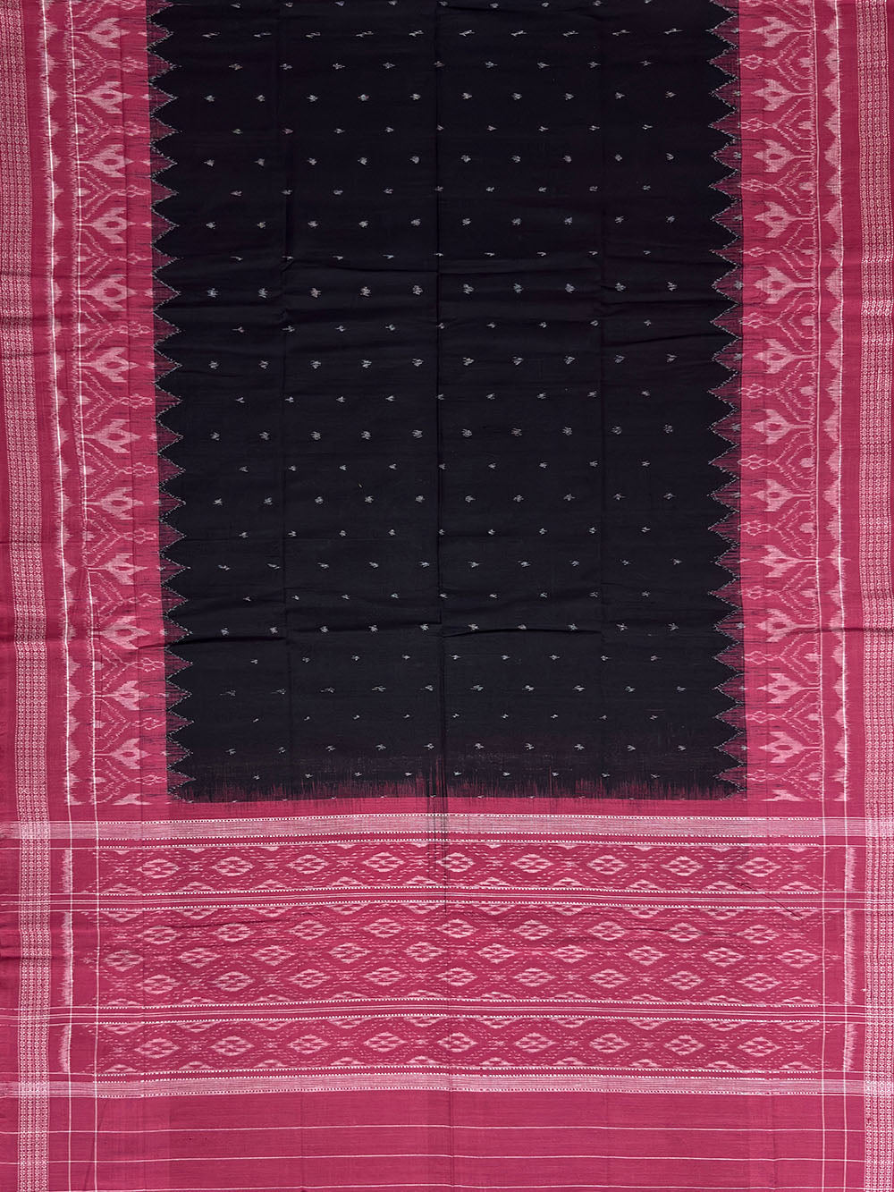Pink and Black Sambalpuri Handloom Cotton Dress Material