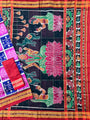 Pink and Blue Pure Silk Handloom Khandua Patta Saree with Goddess Laxmi Motifs