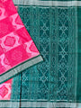 Pink and Green Handloom Cotton Sambalpuri Saree