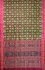 Pink and Green Pure Silk Handloom Khandua Patta Saree with Pasapalli Design