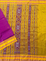 Pink and Yellow Pure Silk Handloom Khandua Patta Saree with Butti Motifs