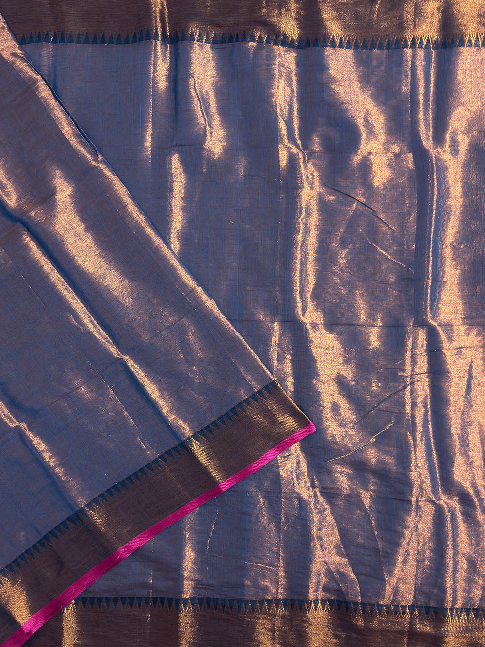 Purple Handloom Cotton Tissue Saree
