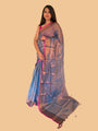 Purple Handloom Cotton Tissue Saree