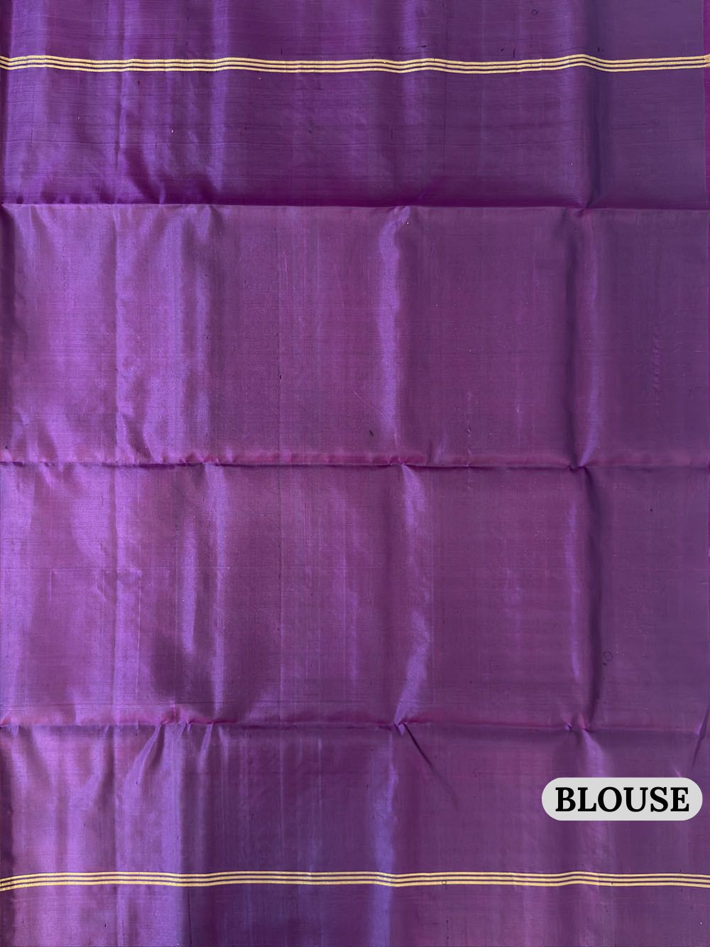 Purple and Golden Stripes Pattern Pure Soft Silk Handloom Saree