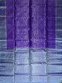 Purple and Sage Green All over Silver Zari Work Pure Soft Silk Handloom Saree