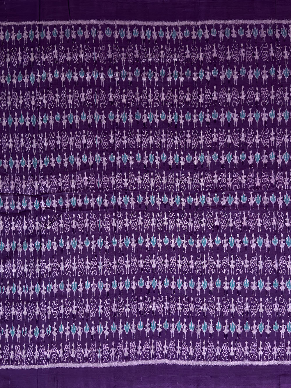 Purple and Teal Sambalpuri Handloom Cotton Dress Material