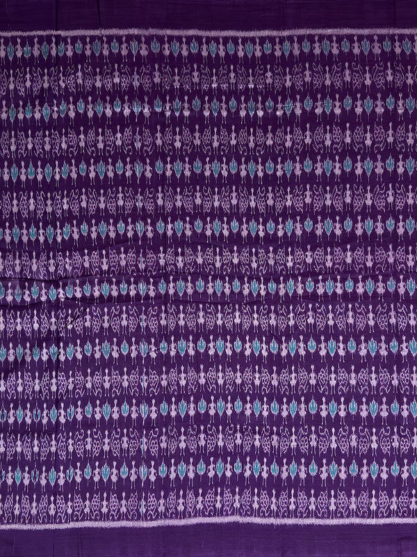 Purple and Teal Sambalpuri Handloom Cotton Dress Material