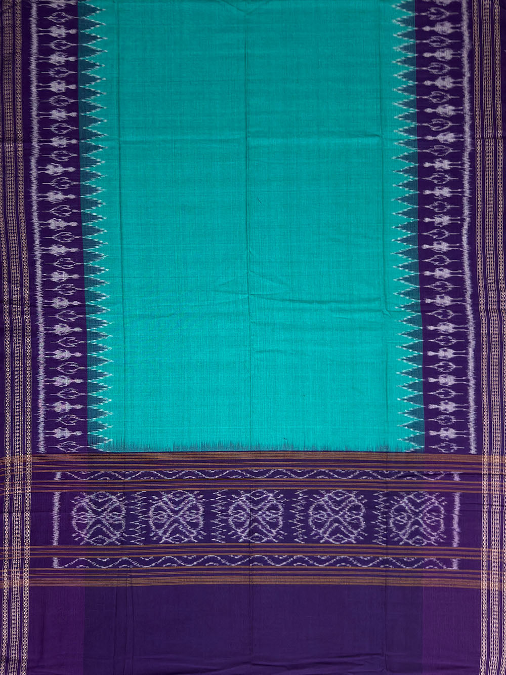 Purple and Teal Sambalpuri Handloom Cotton Dress Material