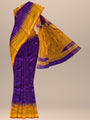 Purple and Yellow Pure Raw Silk Handloom Saree