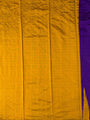 Purple and Yellow Pure Raw Silk Handloom Saree with Temple Border