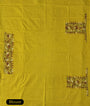Red Cotton Handloom Saree with Yellow Contrast Kantha Stitch Blouse