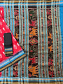 Red Kathiphera Pure Silk Handloom Khandua Patta Saree With Sankha Motifs