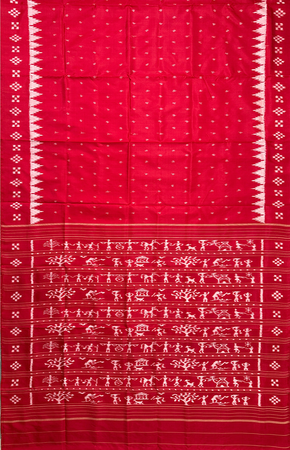 Red Patli Pure Silk Handloom Khandua Patta Saree