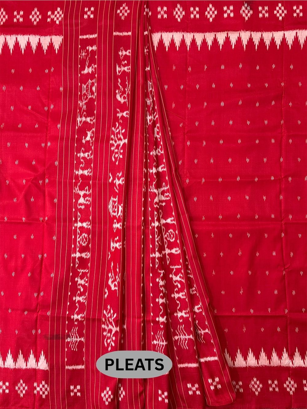 Red Patli Pure Silk Handloom Khandua Patta Saree