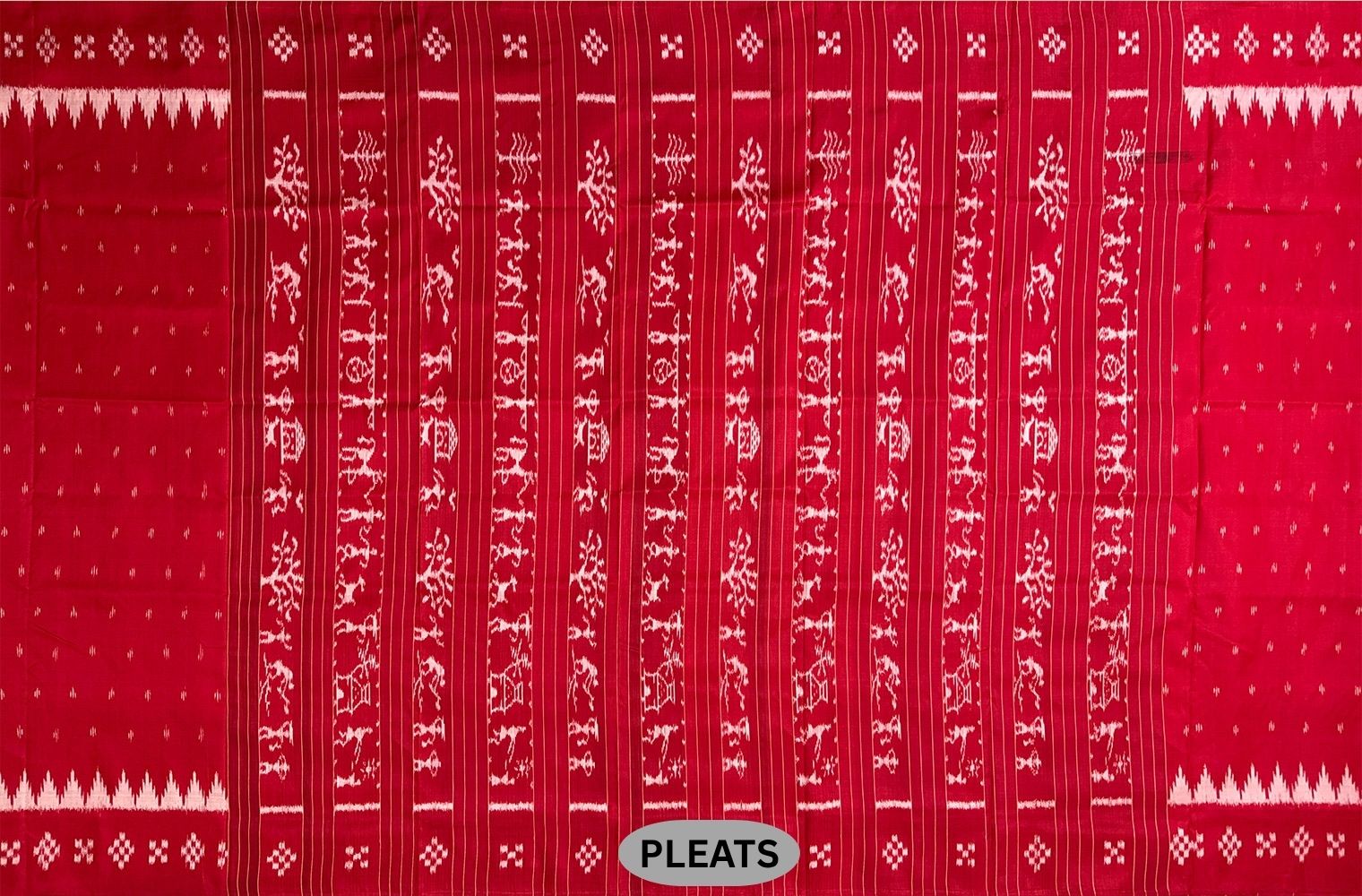 Red Patli Pure Silk Handloom Khandua Patta Saree
