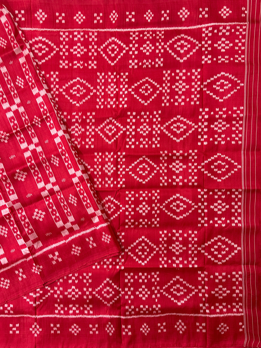 Red Pure Silk Handloom Khandua Patta Saree