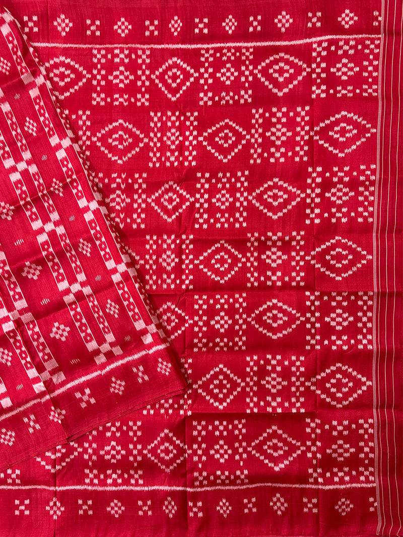 Red Pure Silk Handloom Khandua Patta Saree