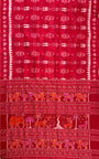 Red Pure Silk Handloom Khandua Patta Saree with Laxmipada Motifs