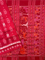 Red Pure Silk Handloom Khandua Patta Saree with Laxmipada Motifs
