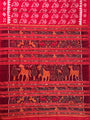 Red Sankha Pattern Pure Silk Handloom Khandua Patta Saree