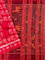 Red Sankha Pattern Pure Silk Handloom Khandua Patta Saree