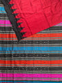 Red and Black Double Pallu Handloom Berhampuri Pure Silk Patta Saree