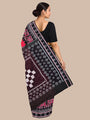 Red and Black Elephant Motif Handloom Cotton Sambalpuri Saree