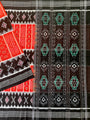 Red and Black Handloom Cotton Sambalpuri Saree with Pasapalli Motifs