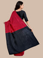 Red and Black Khadi Cotton Handloom Saree