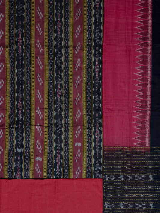 Red and Black Nuapatna Handloom Cotton Dress Material