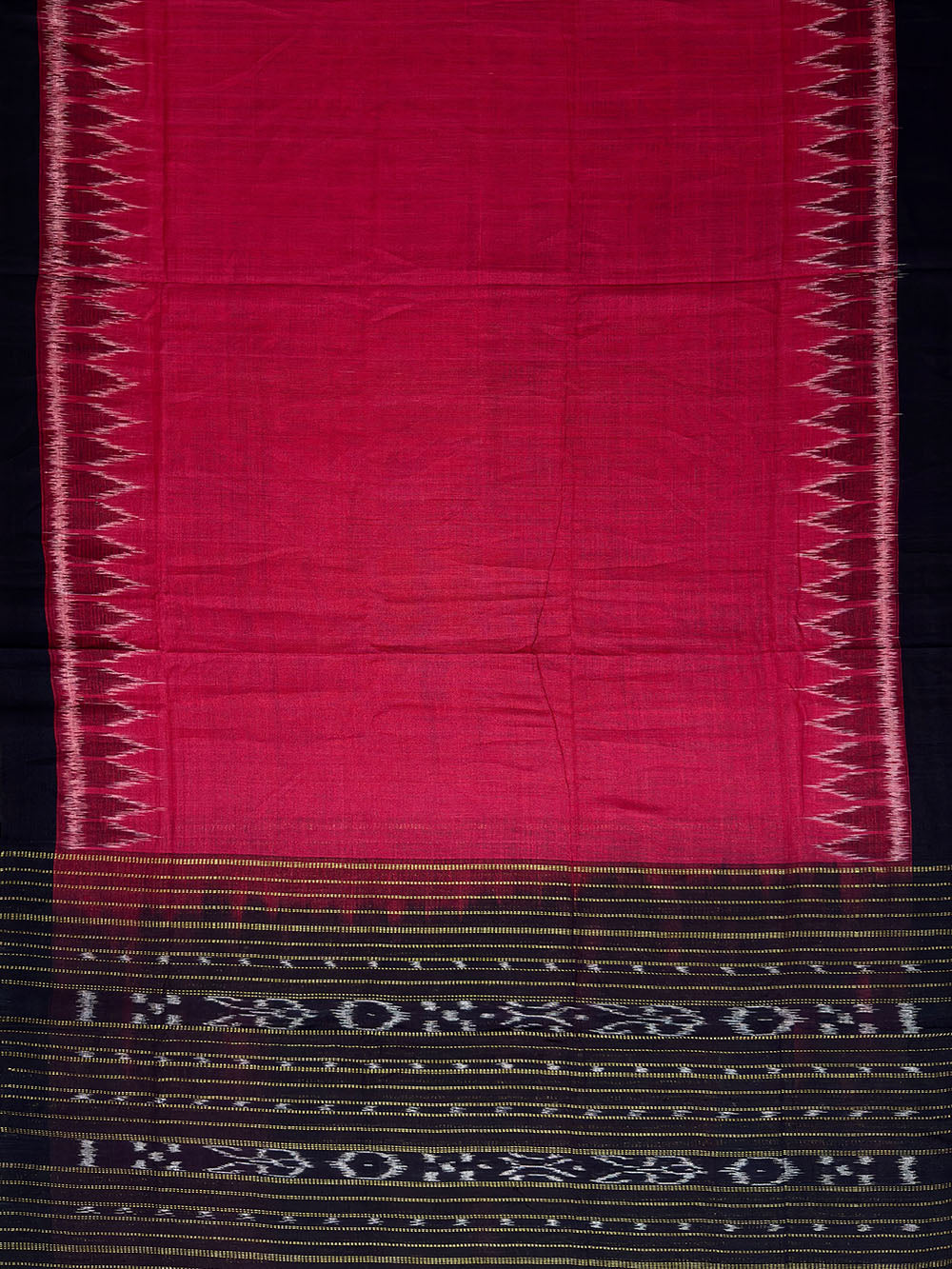 Red and Black Nuapatna Handloom Cotton Dress Material