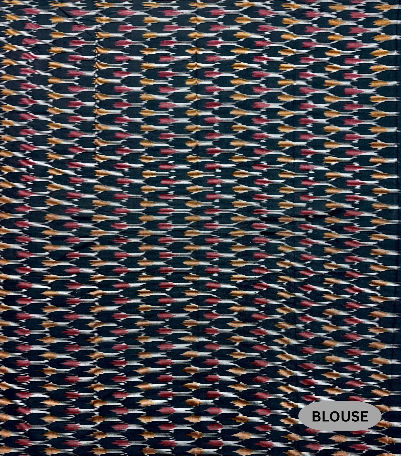 Red and Black Pochampally Mercerised Cotton Handloom Saree in Ikkat Pattern