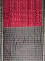 Red and Black Pure Sambalpuri Silk Handloom Saree