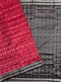 Red and Black Pure Sambalpuri Silk Handloom Saree