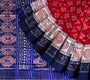 Red and Blue Handloom Cotton Sambalpuri Saree