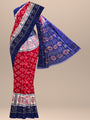 Red and Blue Handloom Cotton Sambalpuri Saree