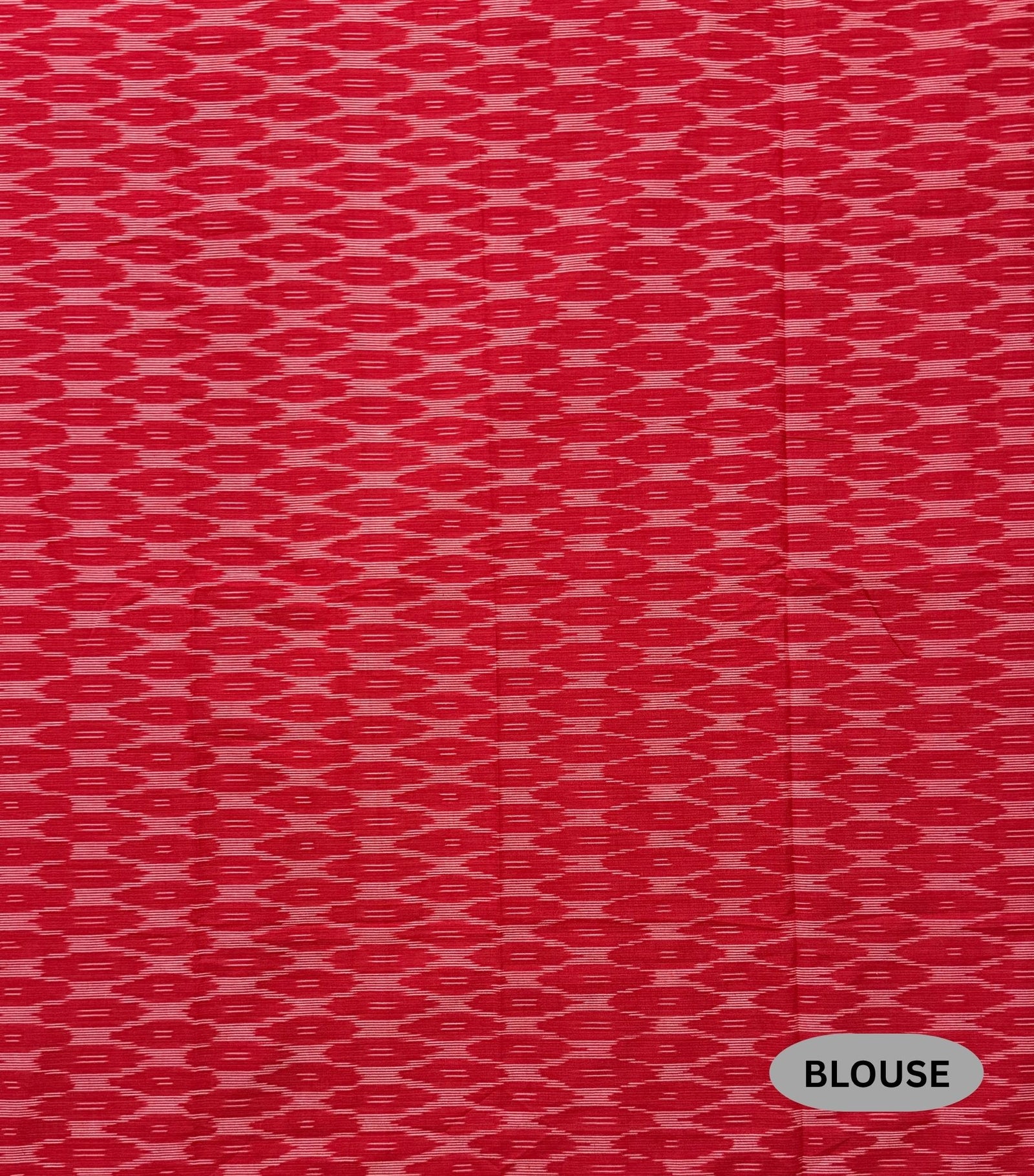 Red and Cream Pochampally Mercerised Cotton Handloom Saree in Ikkat Pattern