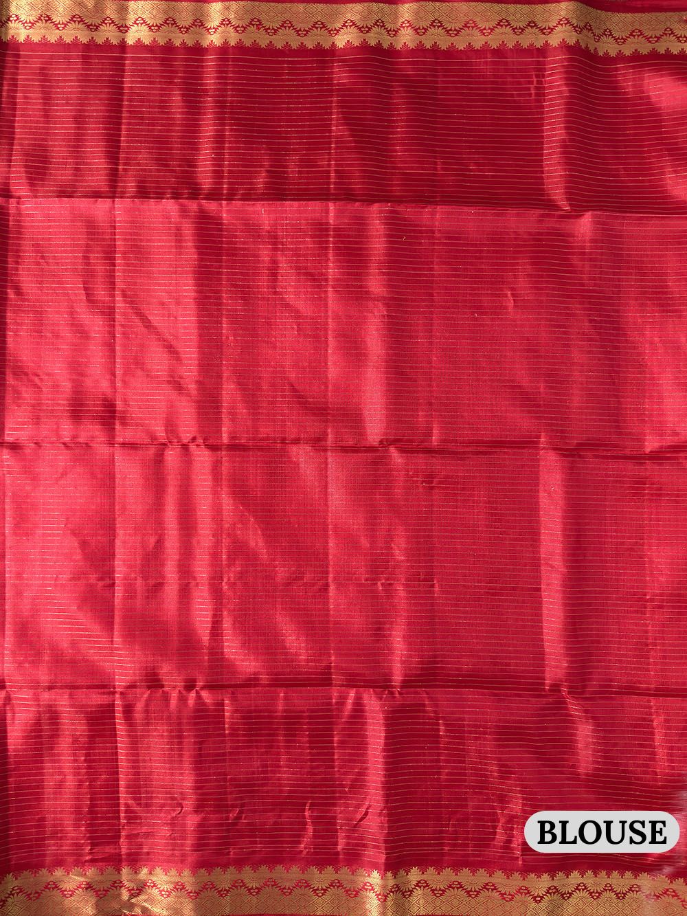 Red and Golden Small Square Pattern Pure Silk Kanjivaram Handloom Saree