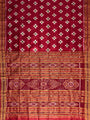 Red and White Pasapalli Pattern Pure Silk Handloom Khandua Patta Saree