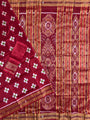 Red and White Pasapalli Pattern Pure Silk Handloom Khandua Patta Saree