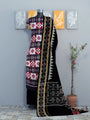 Red and Black Sambalpuri Cotton Dress Material in Pasapalli Design