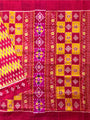 Red and Yellow Pure Silk Handloom Khandua Patta Saree