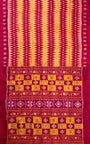 Red and Yellow Pure Silk Handloom Khandua Patta Saree