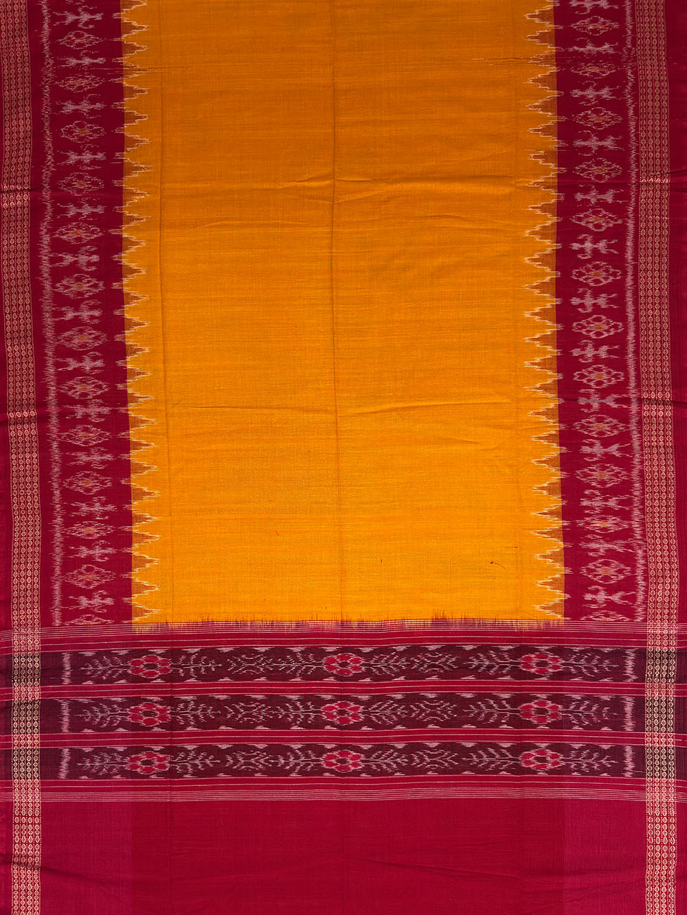 Red and Yellow Sambalpuri Handloom Cotton Dress Material