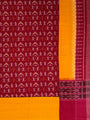 Red and Yellow Tribal Pattern Sambalpuri Handloom Cotton Dress Material