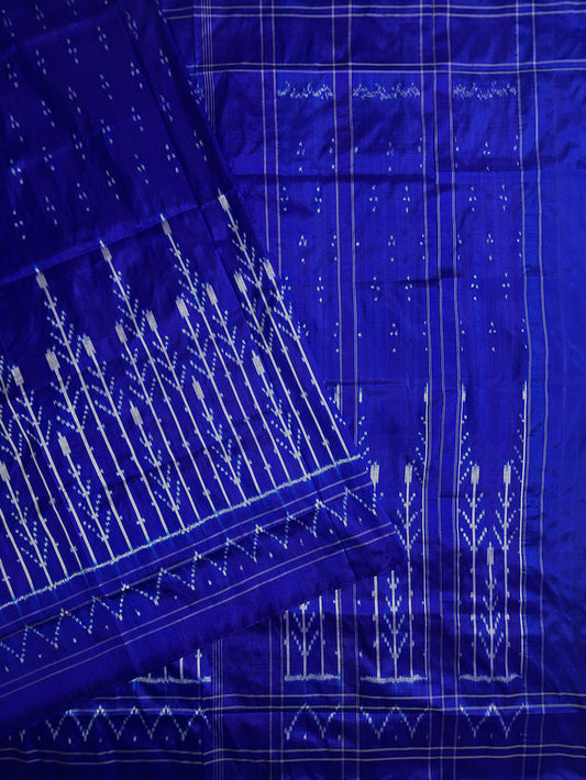 Royal Blue Pochampally Pure Silk Handloom Saree in Ikkat Pattern