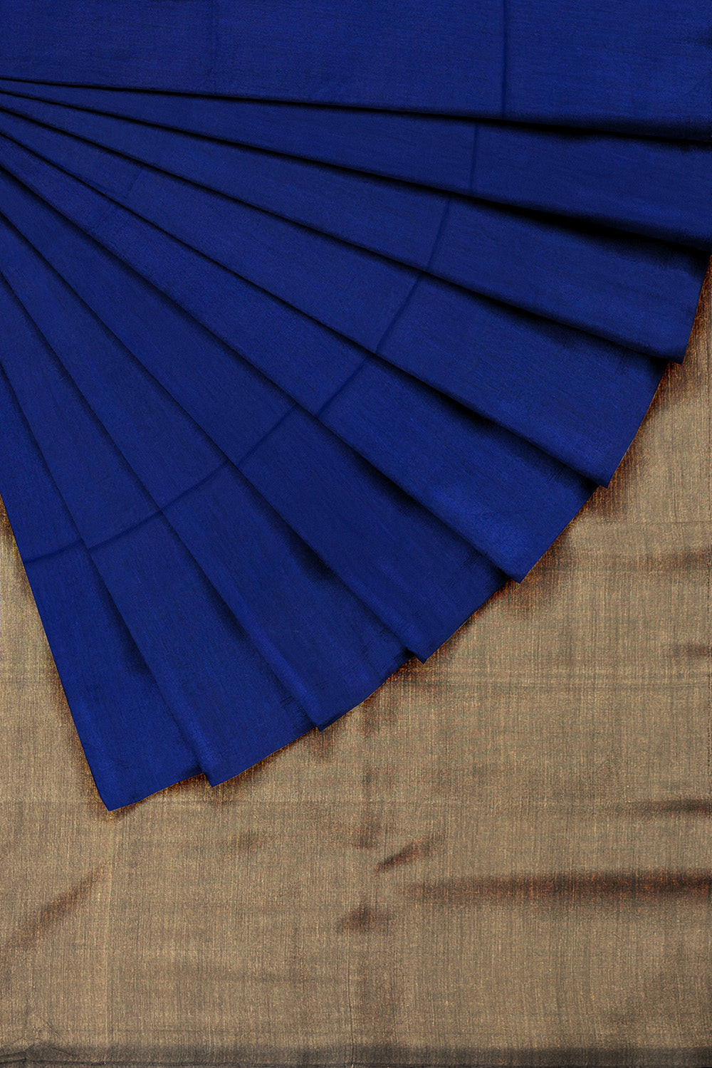 Royal Blue and Beige Khadi Cotton Handloom Saree