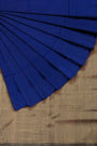 Royal Blue and Beige Khadi Cotton Handloom Saree